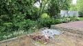 This shot shows the area where the pizza oven is being built, to the west of that existing patio, shown as a planted garden, fall of 2011 I moved all the plants to make way for the pizza built for 2012.