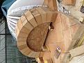 Ok, I bought the arch bricks pre cut in a kit.  My brick saw can't make deep cuts, and I thought the inner arch need thin motar lines more than outer arch.