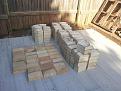 sorted bricks. larger to the right, smaller top left and floor layed out