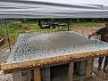 Hearth with glow rocks and crushed glass