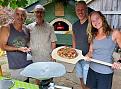 The Viscas and me - surrounded by pizza history and skill - we did it!