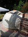 First layer of dome blanket insulation sits on top of exposed floor insulation.