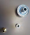 brass fitting and stainless steal nut. stainless breather cap :)