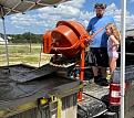 Base pour with son in-law and grand daughter